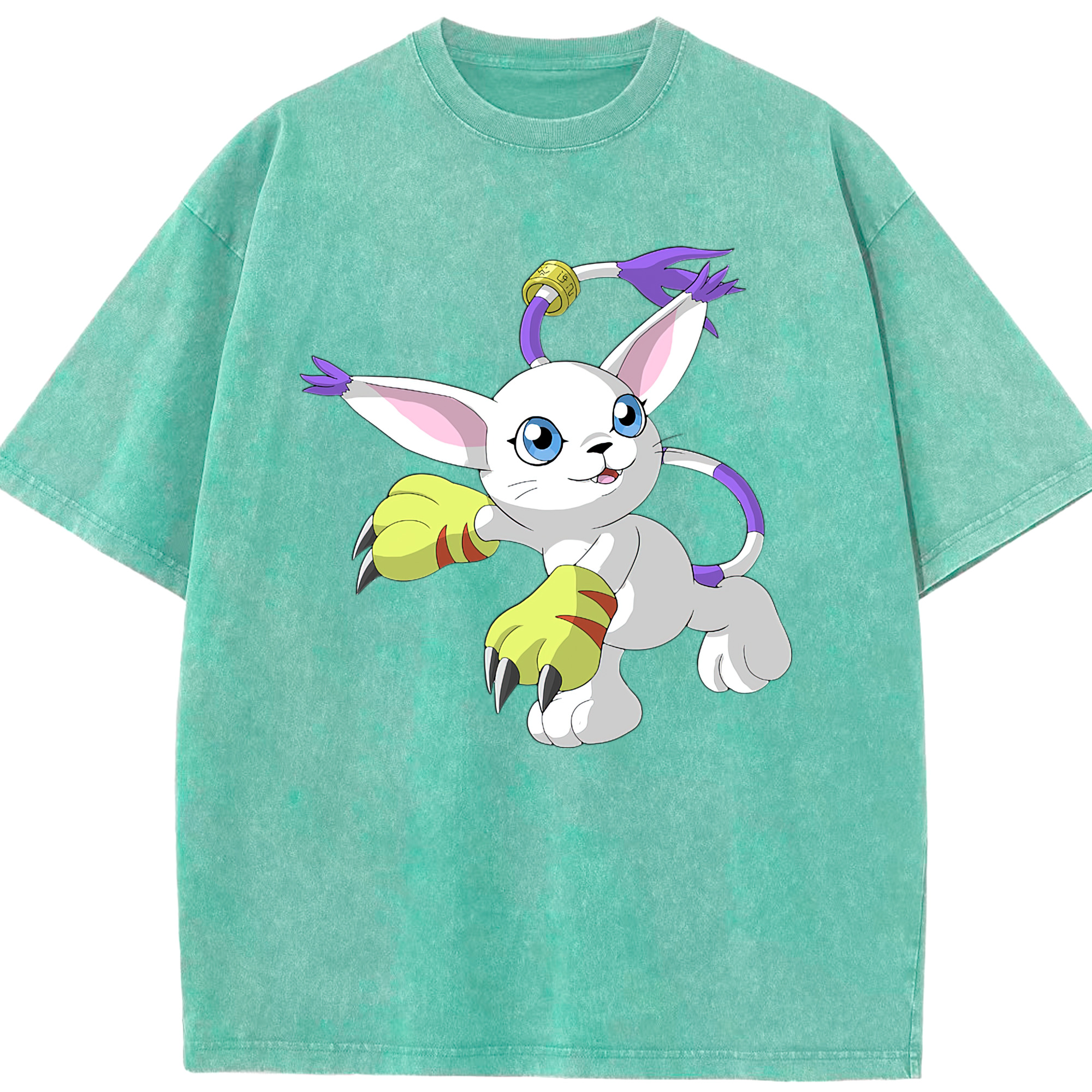 （画像用） Digimon デジタルモンスター/デジモン 綿100% ヴィンテージ風 半袖Tシャツ（フロントプリント）
